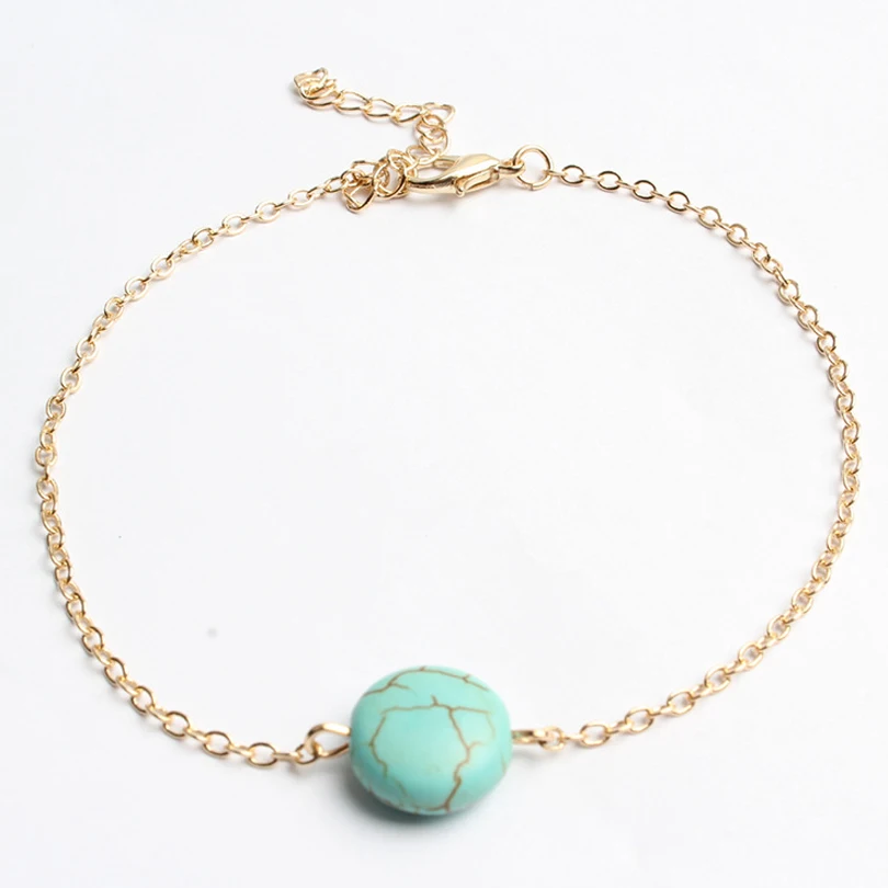 Пикантные женские ботильоны золотистого серебристого цвета с цепочкой бирюзой