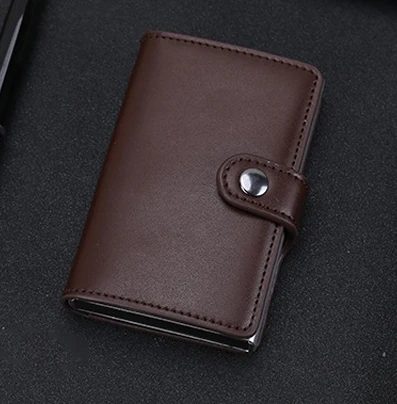 Новые женские и мужские рисунок типа противоугонные держатель для Карт Rfid Алюминий кредитных держатель для карт с Rfid Blockinng мини-кошелек - Цвет: Coffee