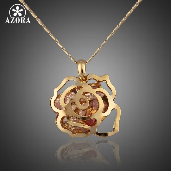 Новое сверкающее ожерелье AZORA с кубическим цирконием TN0053|necklace ocean|necklace juicynecklace t-bar