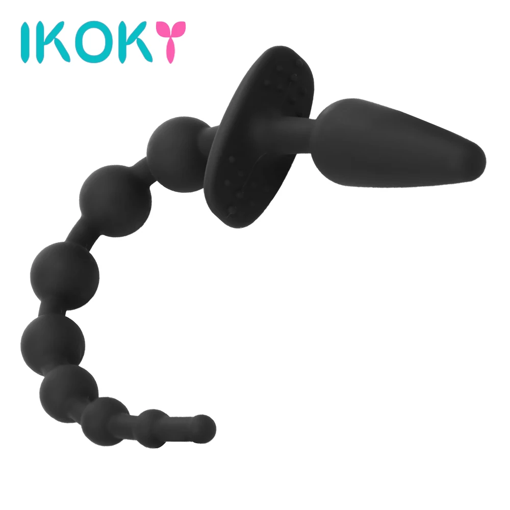 IKOKY двойной головкой анальный шарик хвост Анальная пробка Секс-игрушки для Для