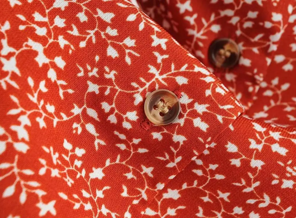 Женское винтажное платье короткое однобортное с цветочным принтом Расклешенным