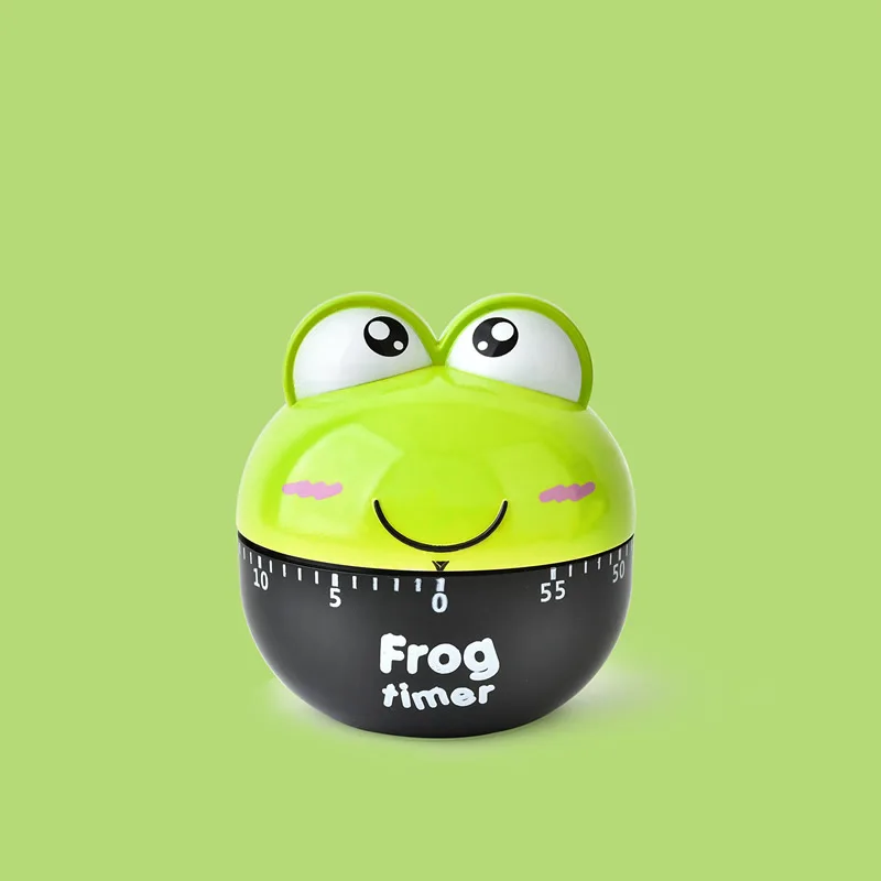 Green Frog Креативный механический таймер для кухни с милыми лягушками, 60 минут, таймер с циферблатом, напоминание для магазина, дома, кухни, гаджет, подарок - Цвет: Green Frog
