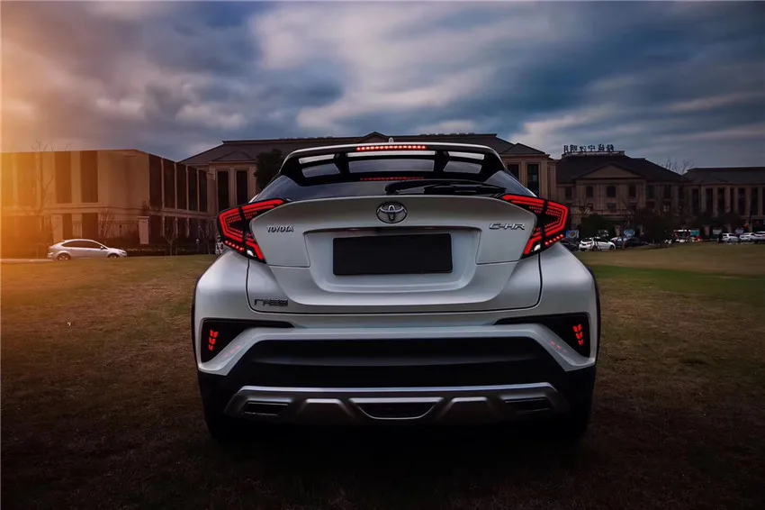 Для Toyota CH-R C-HR CHR светодиодные задние фонари противотуманная лампа задняя лампы ДРЛ+ Тормозная+ Park+ Сигнальные огни