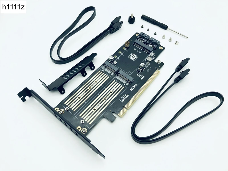 H1111Z добавить на карты SATA M.2 адаптер PCIE SSD NVME M ключ + AHCI NGFF B MSATA 3in1 переходная