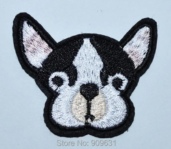 

30x CUTE PRETTY DOG PUPPY CARTOON Black WHITE Embroidered Iron on Patch