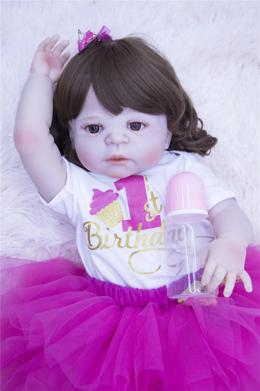 Мягкая кукольная кукла принцессы для девочек 57 см силиконовая новорожденных