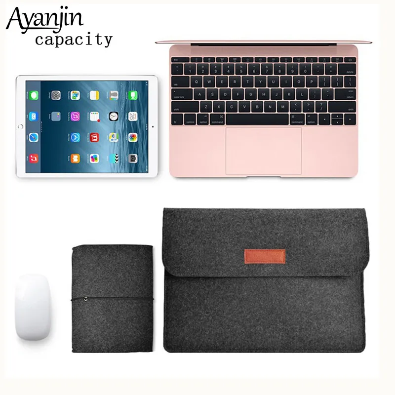 Чехол для Macbook Pro Retina 11 13 15 шерстяной фетровый Тонкий чехол ноутбука Xiaomi Air 12 5 3 6