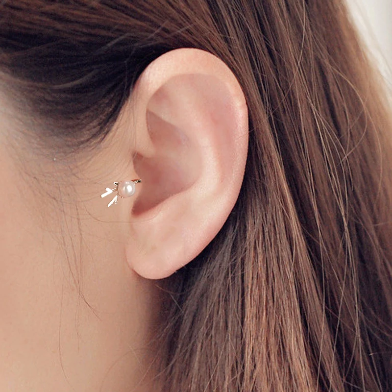 0010G Одиночные серьги, уникальные, новые, заполненные серебром, сплав, ветвь трагуса, пирсинг, серьги для женщин, не пирсинг, клипсы, серьги - Окраска металла: 0010G