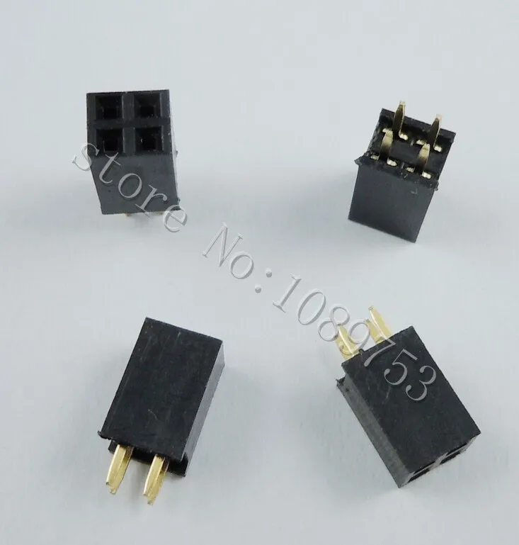 100 шт. 2x2 контакта 2 54 мм двухрядный Женский контактный разъем 4P гнездо разъема