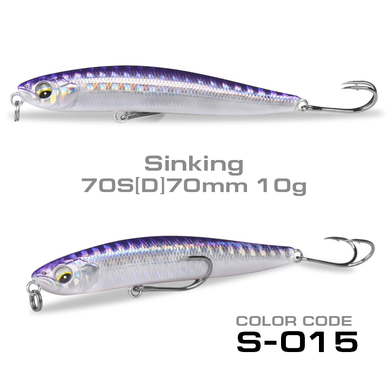 70SD SinKing S015 SFT рыболовные приманки 90 мм 7,5g 17g 70 мм 4,3g 10 ghard карандашные приманки плавающий/опускается на дно искусственные морской окунь приманка для рыбы - Цвет: 70SD SinKing S015