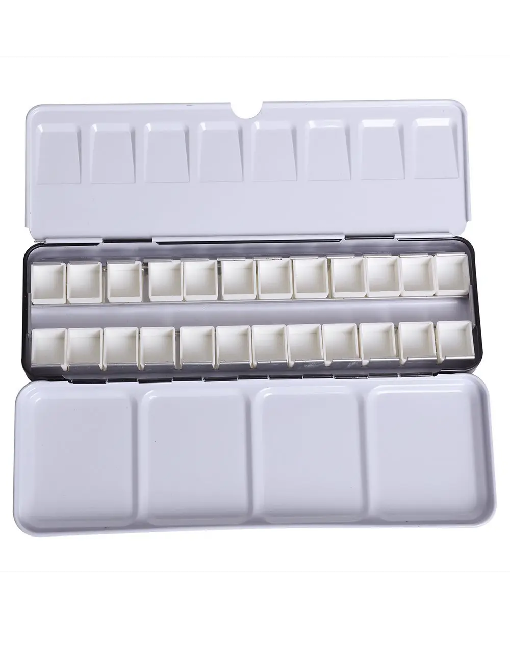 Half pan 24 Tin 24 Пустой акварельные краски Tin Box Палитра живописи коробка для хранения с 6/12/24 шт. кювет и 12/24/48 полукювет для художественной росписи - Цвет: Half pan 24 Tin 24