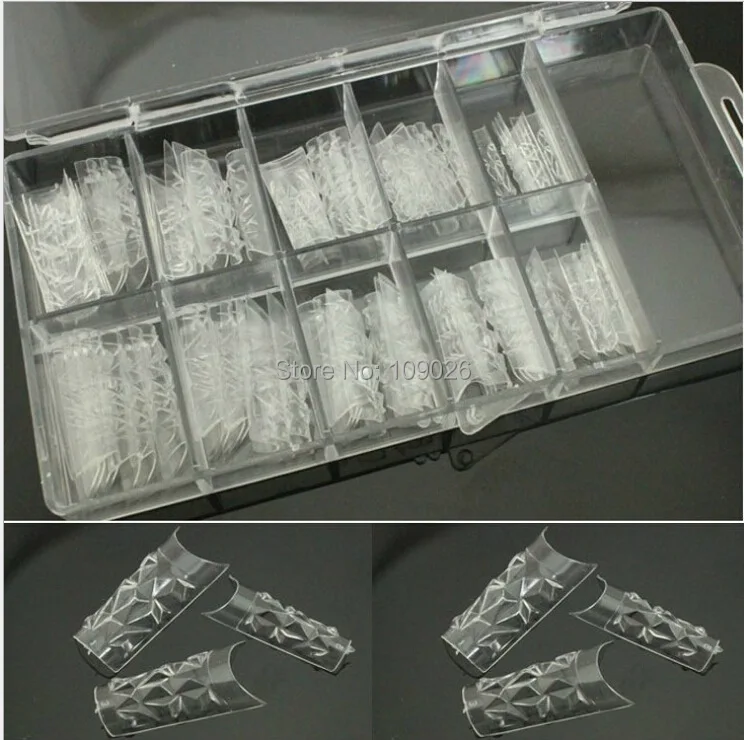 

70 Pcs + box French Style False nails coloured glaze of model the nail/transparent crystal a mold