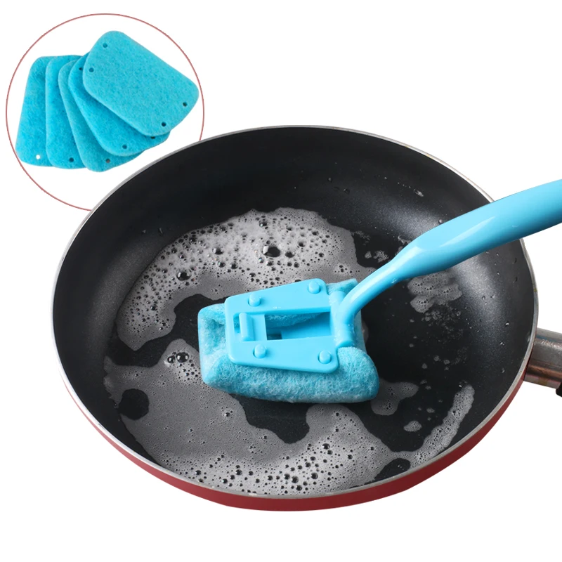 

Multifunction Long Handle cleaning brush with 5pcs cleaning cloth Kitchen Bathroom Toilet Cleaning Tools