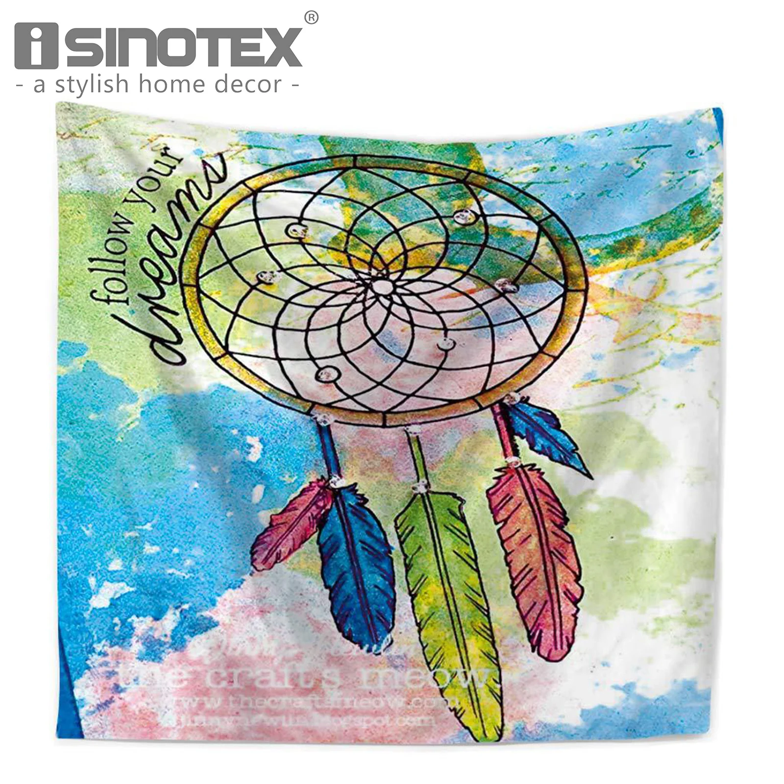 

Colorful Dreamcatcher Tapestry Feathers Decorative Wall Hanging Bohemian Art Blanket Carpet Towel Yoga Mat Decor 2 Sizes