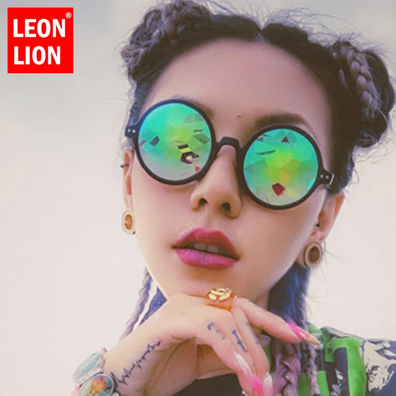 LEONLION круглая стеклянная фаза искусственное стекло Женская Алмазная