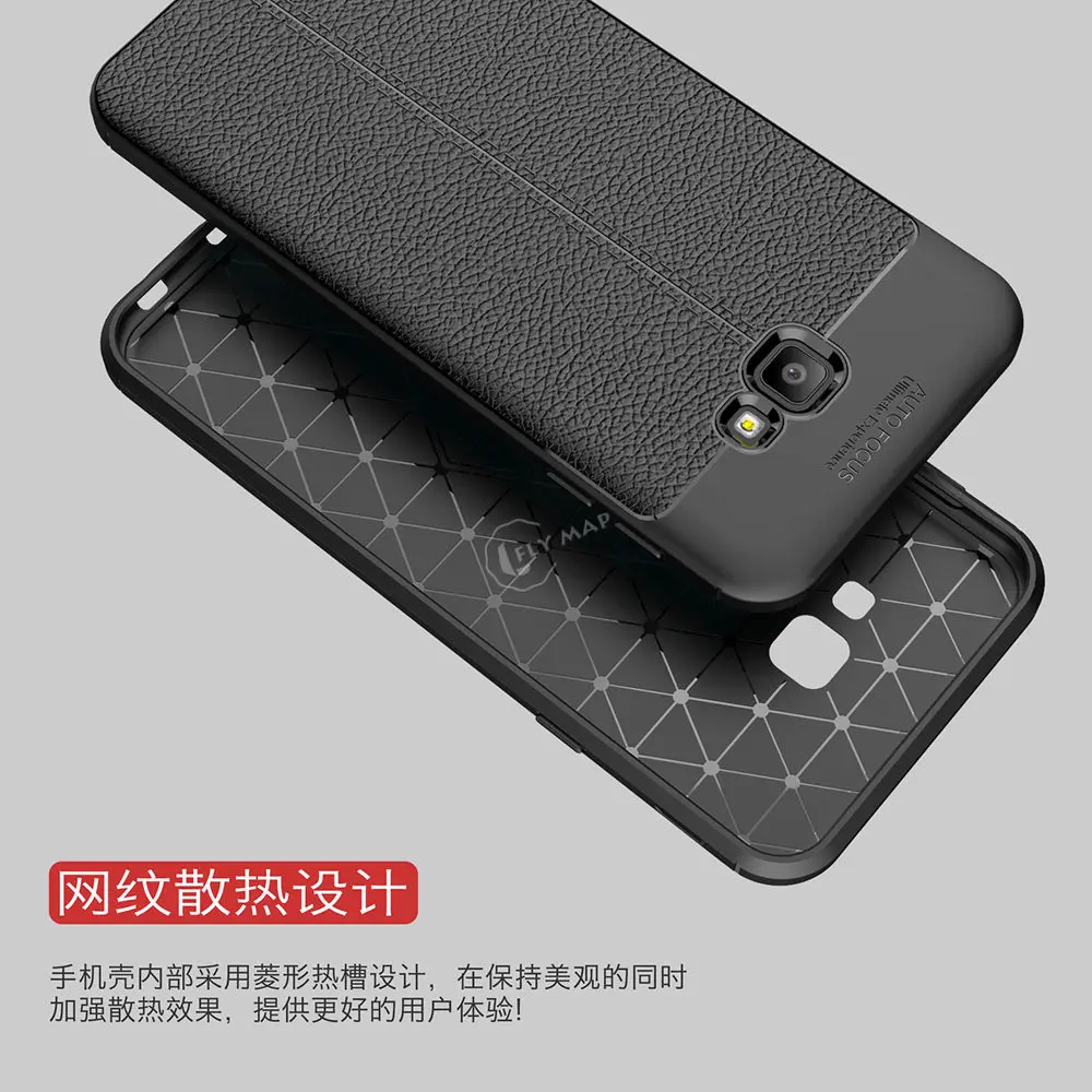 Soft Cover for Samsung Galaxy J4 Plus SM J415F J415FN/DS SM-J415F SM-J415FN/DS J4Plus Litchi Leather Grained Silicon Phone Case |