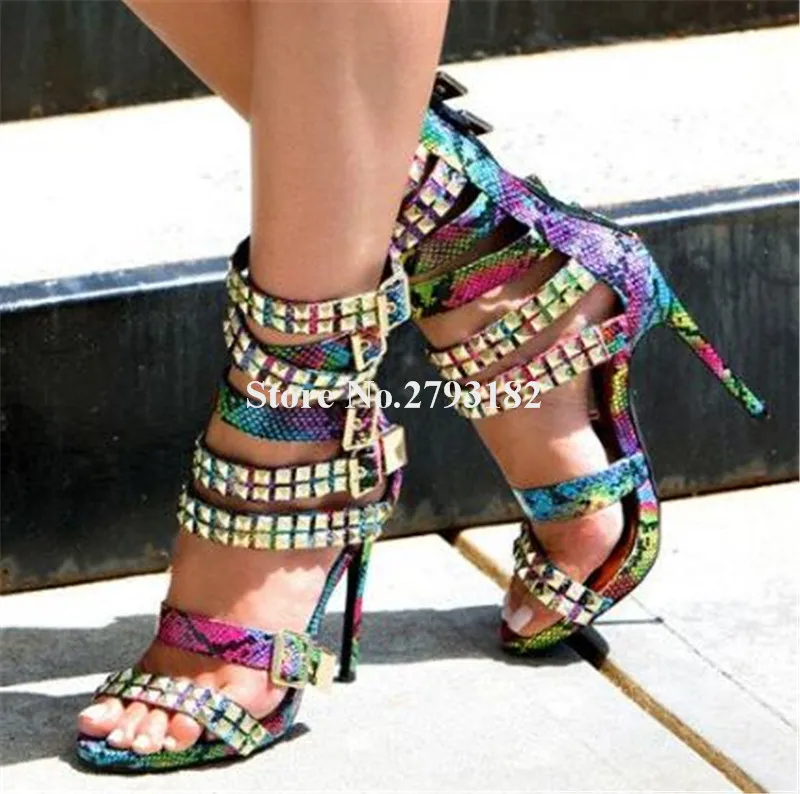 Женские брендовые дизайнерские сандалии-гладиаторы на тонком каблуке с открытым