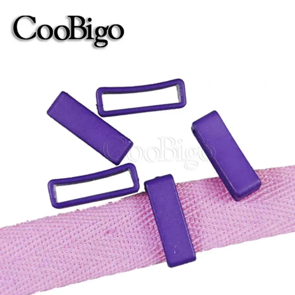 Purple 12 шт в упаковке 3/"(20 мм) Красочные пластмассовый Пояс Пряжка-петля лямки ремень Хранитель Для ошейник с ремешком DIY аксессуары для одежды - Цвет: Purple