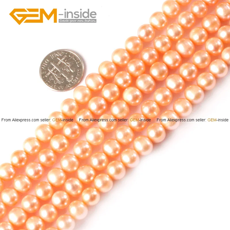 Бусины Из Натурального пресноводного жемчуга 6 7 мм 15 дюймов|round pearls|round pearl beadspearl