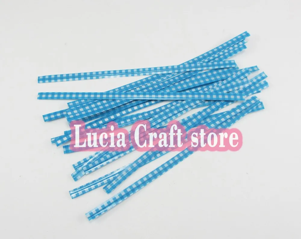 blue Распродажа! Lucia Craft 100 шт 4 мм* 10 см ламинированная пленка проволочный ремень твист Галстуки упаковка веревка печенье выпечка сумки уплотнения Упаковка I0805 - Цвет: blue
