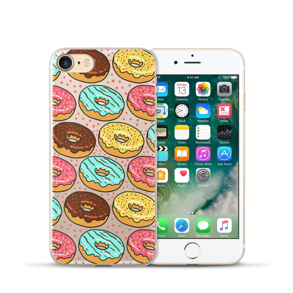 BIGCHEN для iphone 5 S SE 6 6s 8 7 plus сладкие пончики мороженое Макарон окрашенные