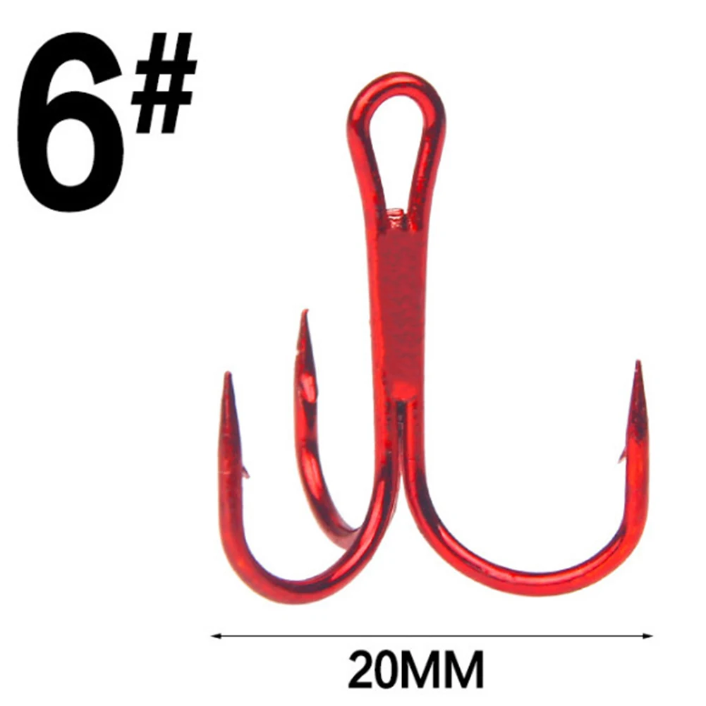 Приманка С рыболовным крючком 2#4#6#8# тройные Крючки красный никель черный никель белые никелевые Высокоуглеродистая сталь 20 шт./кор. тройные Крючки