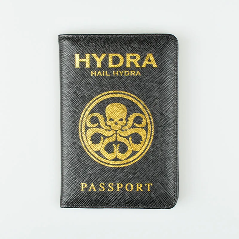 DIKEDAKU Wakanda Обложка для паспорта унисекс Rfid высокое качество из искусственной кожи держатель для паспорта Hogwarts Asgard чехол для паспорта Кошельки - Цвет: HYDRA