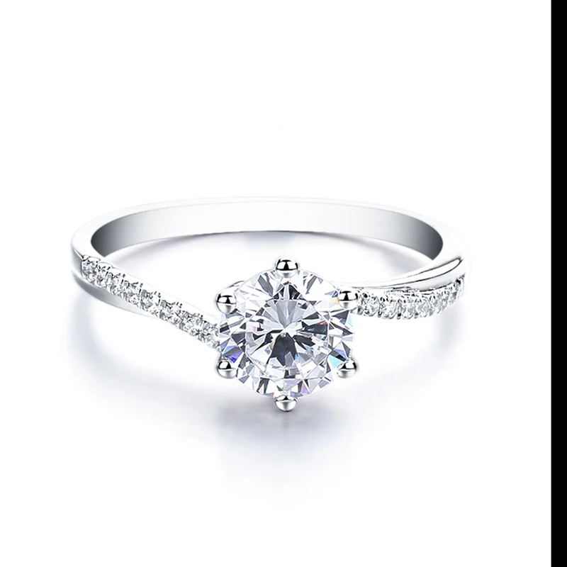 Кольцо из серебра 925 пробы с фианитом 6 5 мм|ring ring|ring engagementring |