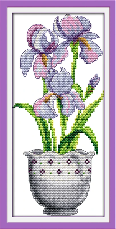 Набор для вышивки крестиком из ткани DMC 14CT 11CT с фиолетовыми цветами|flower adhesive|flowers