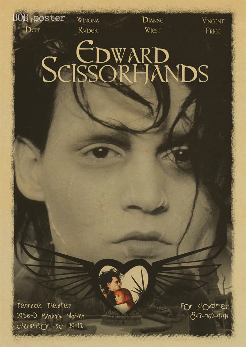 P028 Эдварда Scissorhands плакат классический постер фильмов в стиле винтаж ретро крафт настенная бумажная наклейка - Цвет: P028