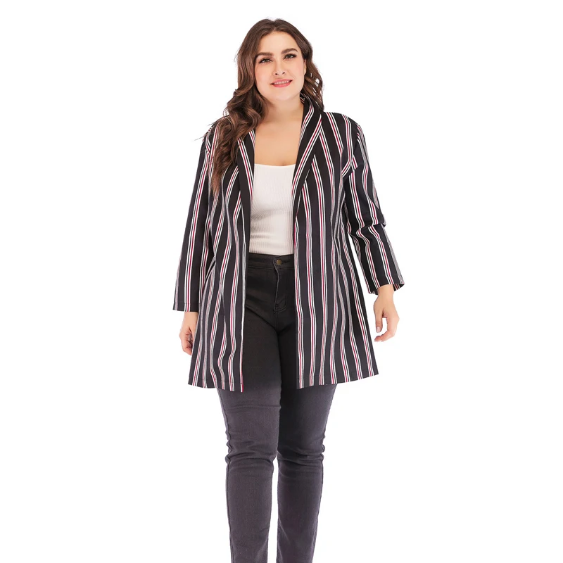XL 5XL Женская куртка пальто блейзеры длинный Вадим топы Повседневный Кардиган