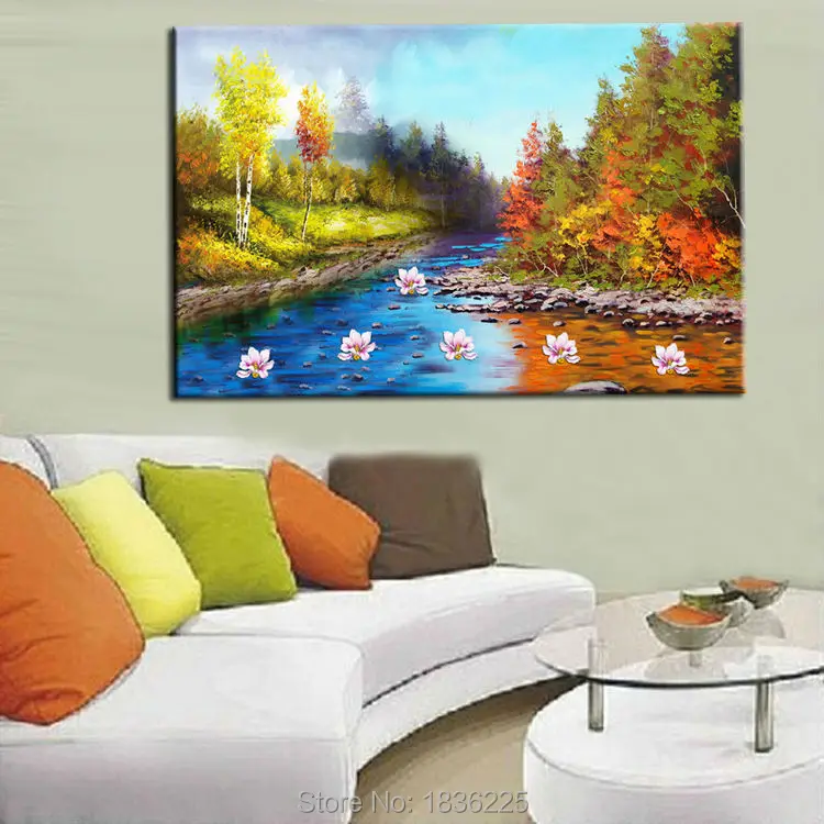 Картина маслом из Китая акриловыми цветами пейзаж ткань магнолия лотос картина