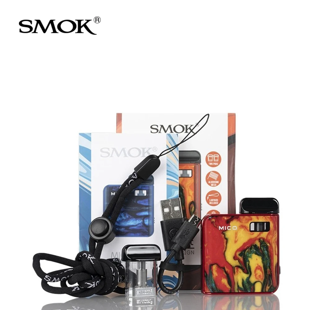 

Original SMOK MICO Kit built in 700mAh Battery Mesh Regular pod Cartridge E-Cigarette vs novo rpm40 rpm80 pod vape