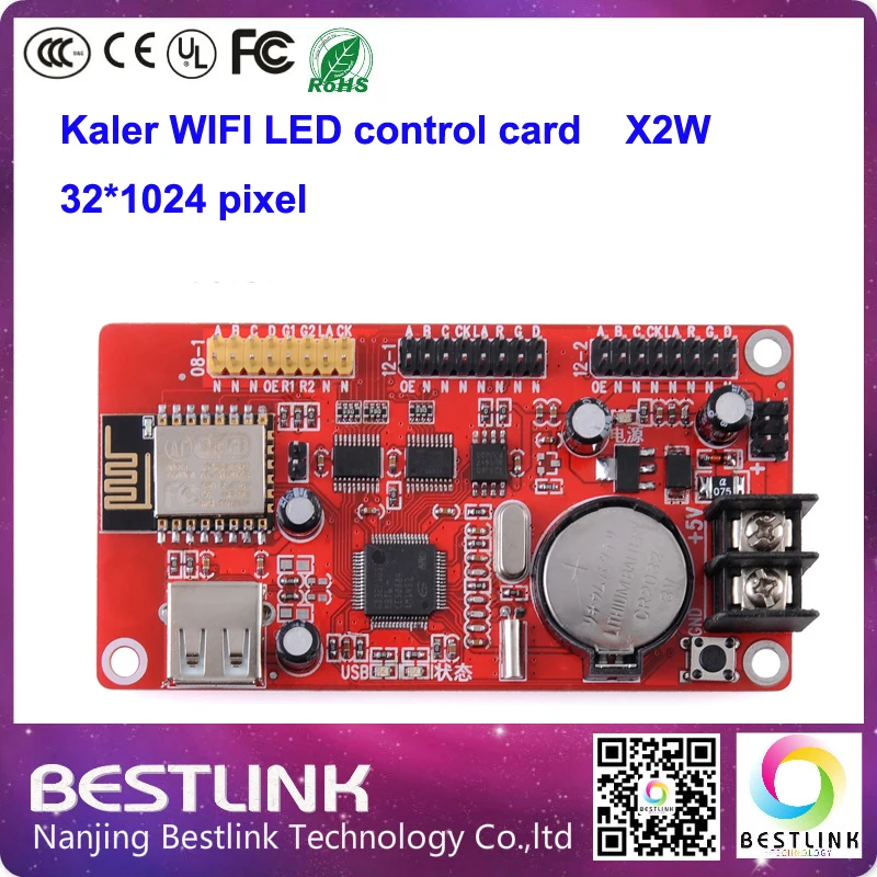 XU2W LED контроллер карта 32*512 пикселей Калер управления WiFi x2w порт USB для P10 moving знак
