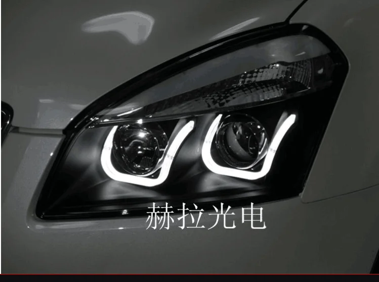 Автомобильный Стильный чехол на голову для Nissan Qashqai 2008-12 фары светодиодный фонарь DRL Объектив Двойной Луч Биксеноновые автомобильные аксессуары