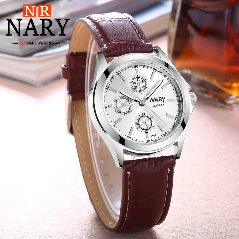 Часы NARY женские кварцевые с синим циферблатом модные роскошные из нержавеющей