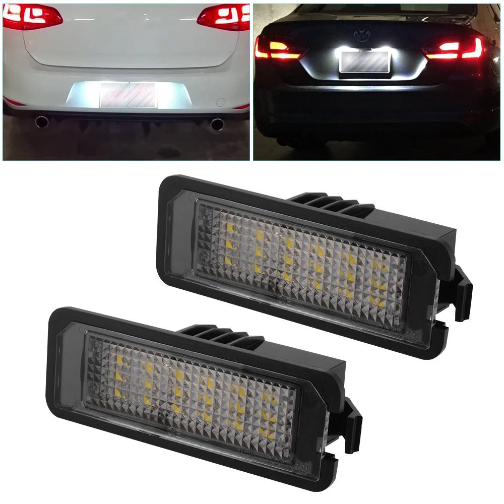 2 шт. 12 В светодиодный светильник для номерного знака для VW GOLF 4 5 6 7 Polo 6R Автомобильные фары для номерного знака внешние аксессуары DY225