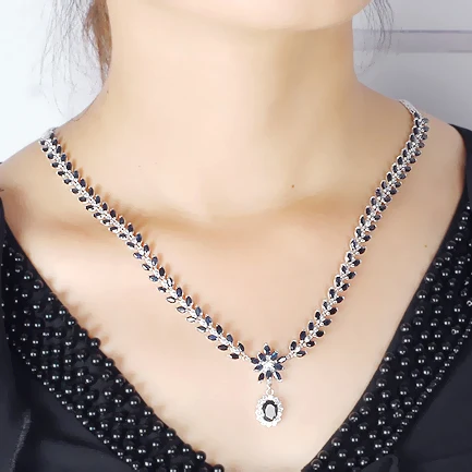 Женские Ювелирные изделия 925 стерлинговый Серебряный Натуральный сапфировый