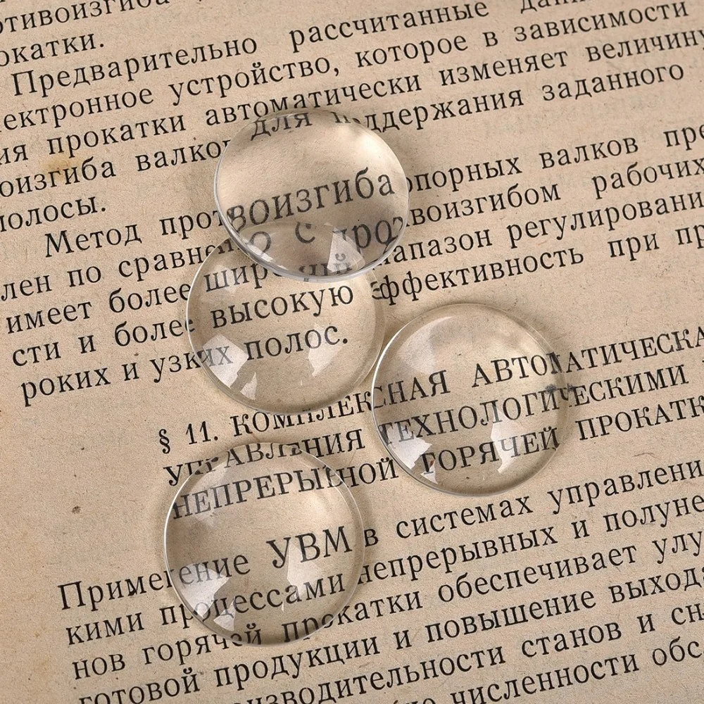 10 шт./лот 25 мм круглые кабошоны прозрачное стекло прозрачная плоская задняя часть