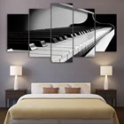 Холст настенные картины современная Рамочная Гостиная 5 штук Клавиши Пианино музыкальный инструмент украшения HD с плакат картина