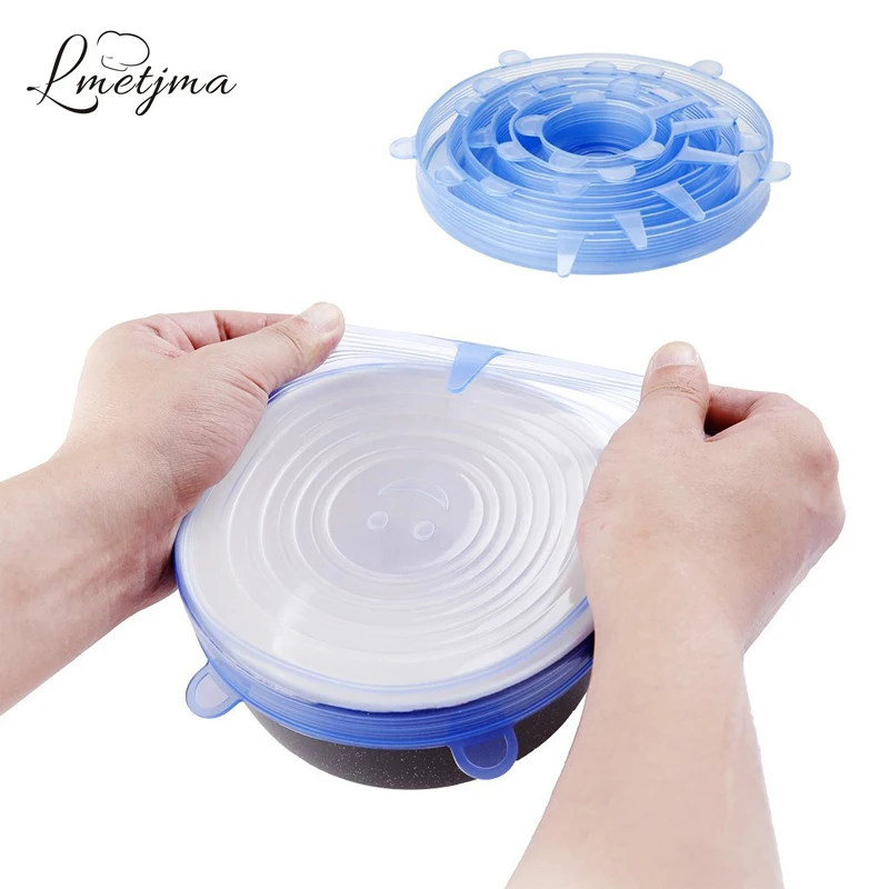 LMETHMA 6 шт./компл. многоразовые крышки для сохранения продуктов набор