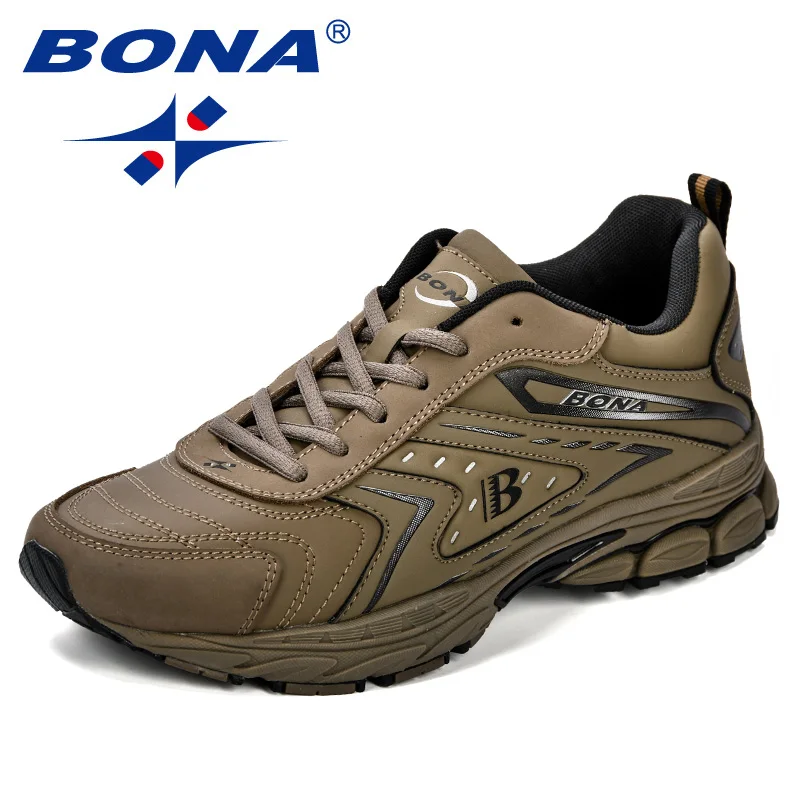 Medium grey black BONA/мужская повседневная обувь; брендовая мужская обувь; мужские кроссовки на плоской подошве; удобная дышащая обувь из микрофибры для отдыха; Модная стильная обувь - Цвет: Medium grey black