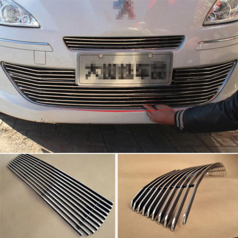 Алюминиевый передний центральный гоночный сетчатый бампер для Peugeot 408 2010 2013|bumper