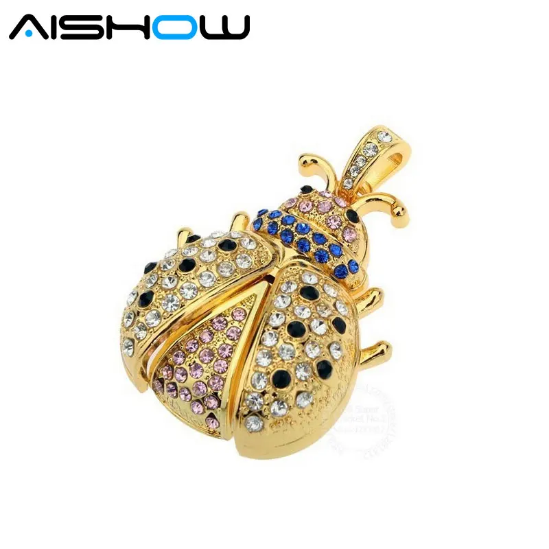 

100% real capacity Real Stock Animal for Creative Crystal Beetle Model Usb 2.0 Flash Memory Stick Drive Car Key