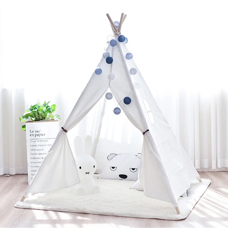Детские игрушки палатка хлопок холст прорезыватель Tipi девочка игровая милый
