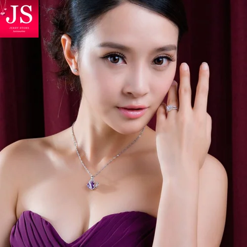 Genuine 100% 925 sterling silver Necklaces &amp Pendant Hearts and Arrows CZ s925 pendant Fashion Jewelry JS-DZ8016 | Украшения и