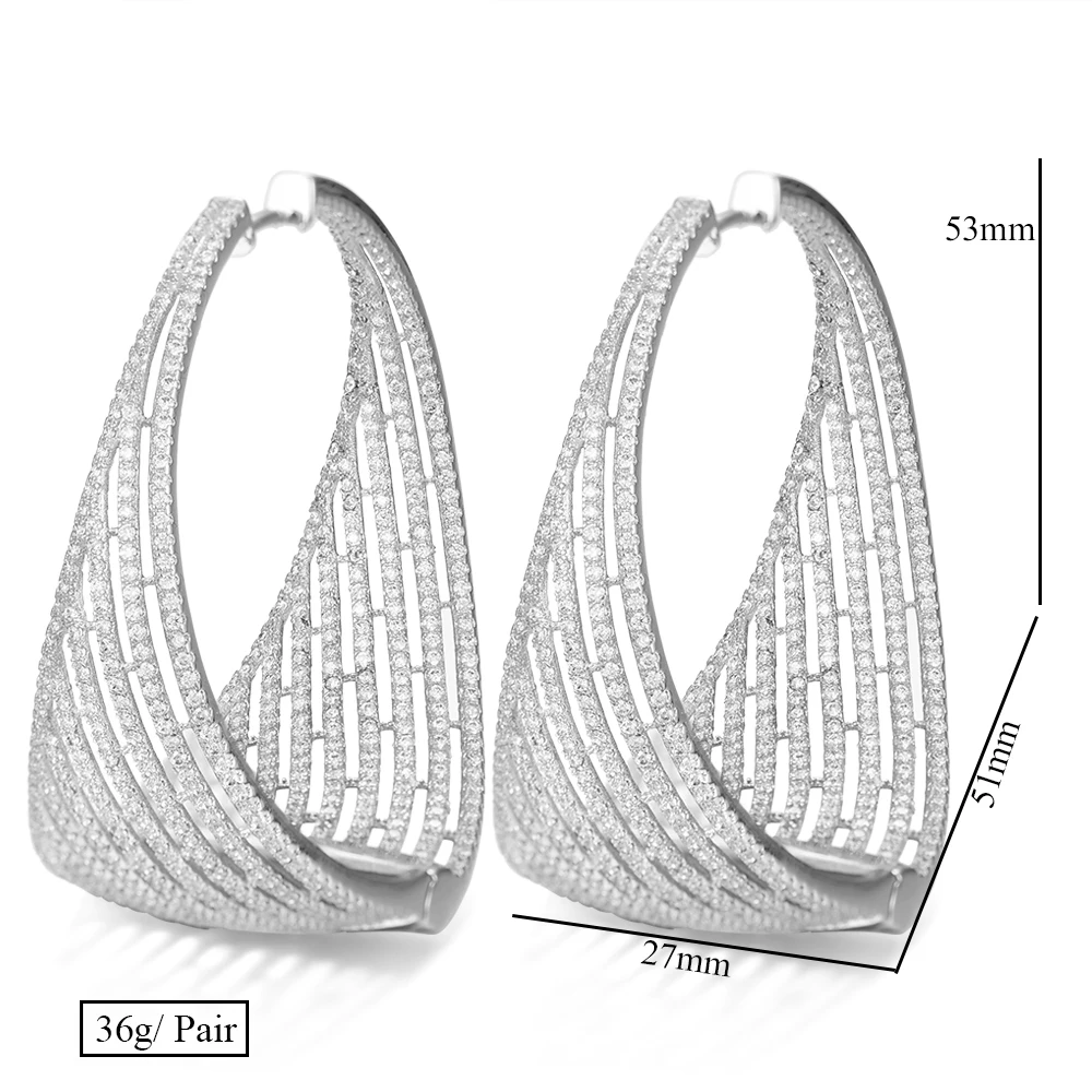 

GODKI Luxury Lines Statement Hoop Earrings For Women Cubic Zircon Wedding DUBAI Earrings Jewelry Accessories 2019