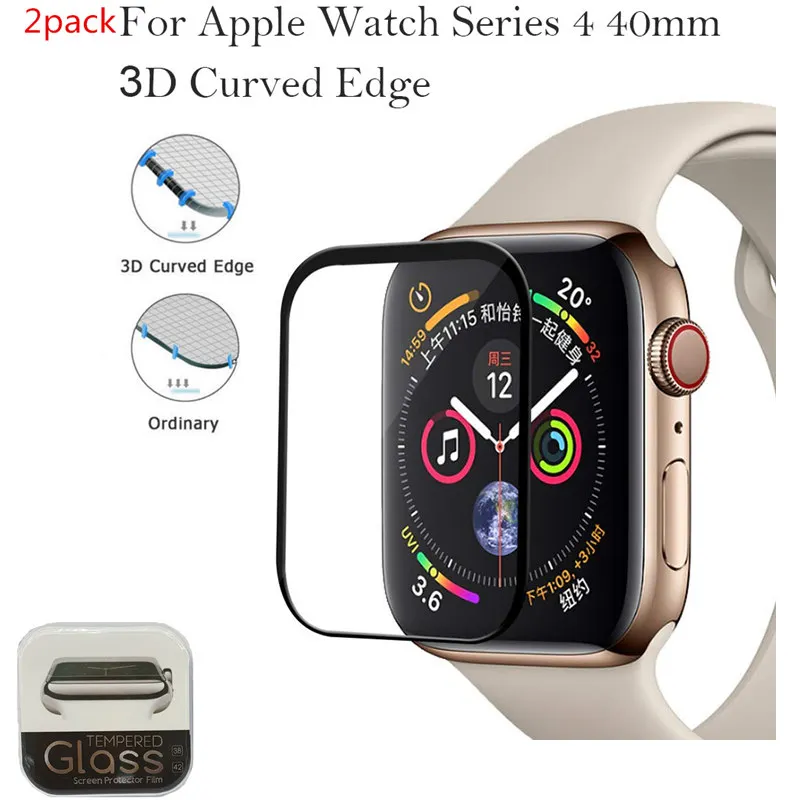 2 упаковки 3D изогнутые края полное покрытие Защитная пленка для iwatch Apple Watch серии 4