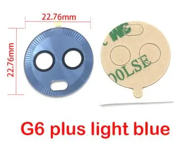 G6 Plus Light Blue Для Motorola Moto E4 G4 G5 G5s G6 G7 Play Plus power X4 задняя камера стеклянная крышка объектива с наклейкой Замена - Цвет: G6 Plus Light Blue
