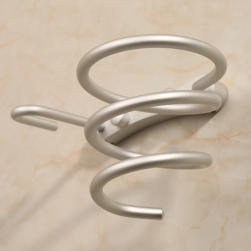 Алюміній ваннай Насценная Спіраль ФЕН трымальнік Адна кубак фена Стэнд стойкі